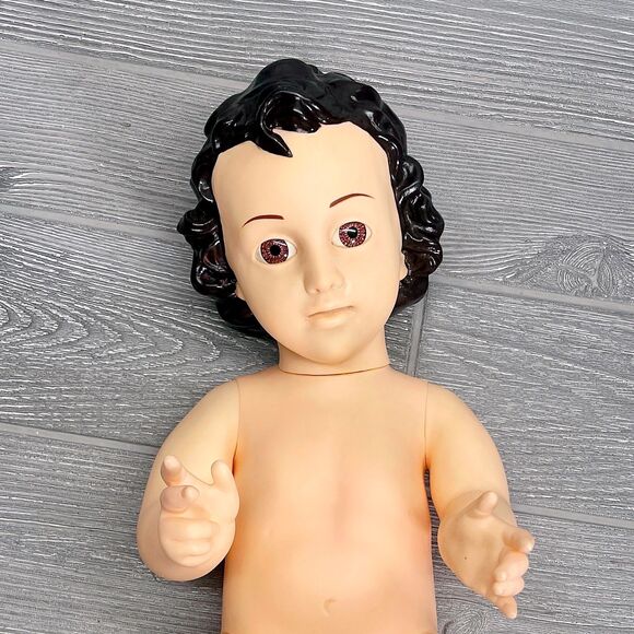 Vintage 1988 Liquinet Baby Jesus Doll Religious Jointed Lifesize Nativity Scene